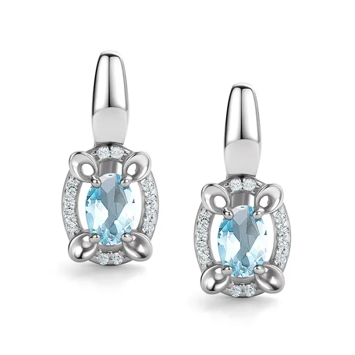 Серьги с английским замком из серебра