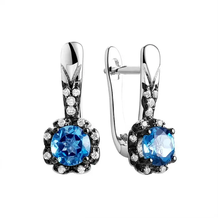 Серьги с английским замком из серебра