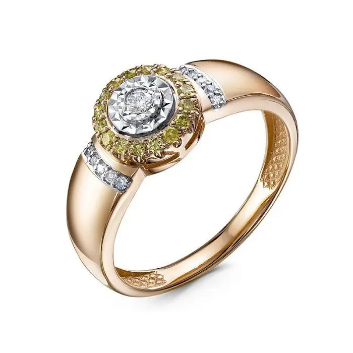 Кольцо декоративное из комбинированного золота