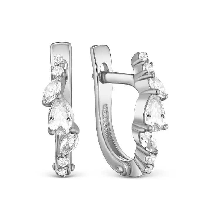 Серьги с английским замком из серебра