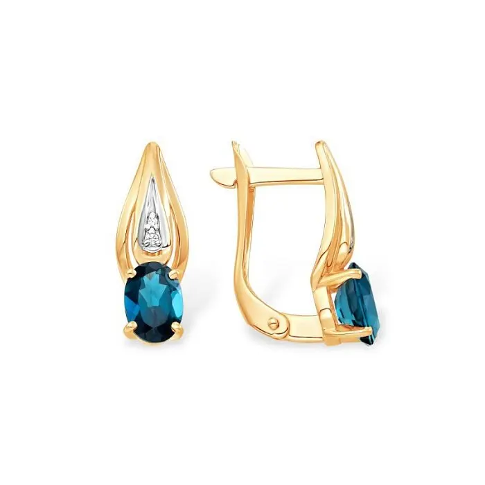 Серьги с английским замком из красного золота