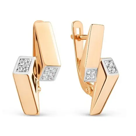 Серьги с английским замком из красного золота