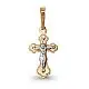 Подвеска крест из комбинированного золота