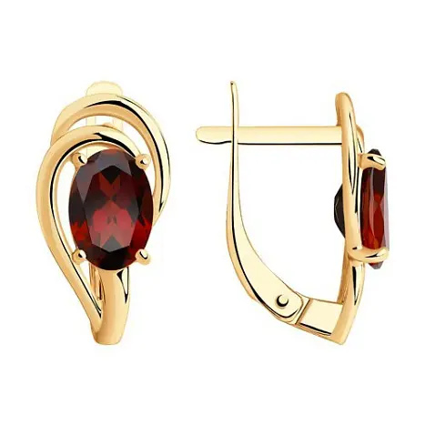 Серьги с английским замком из красного золота
