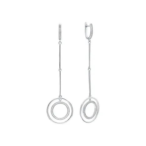 Серьги подвесные из серебра