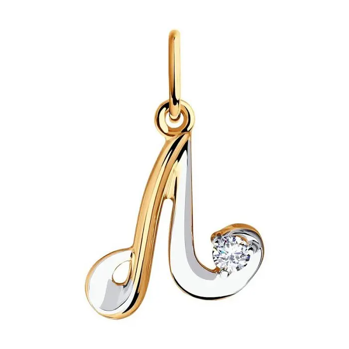 Подвеска буква из комбинированного золота