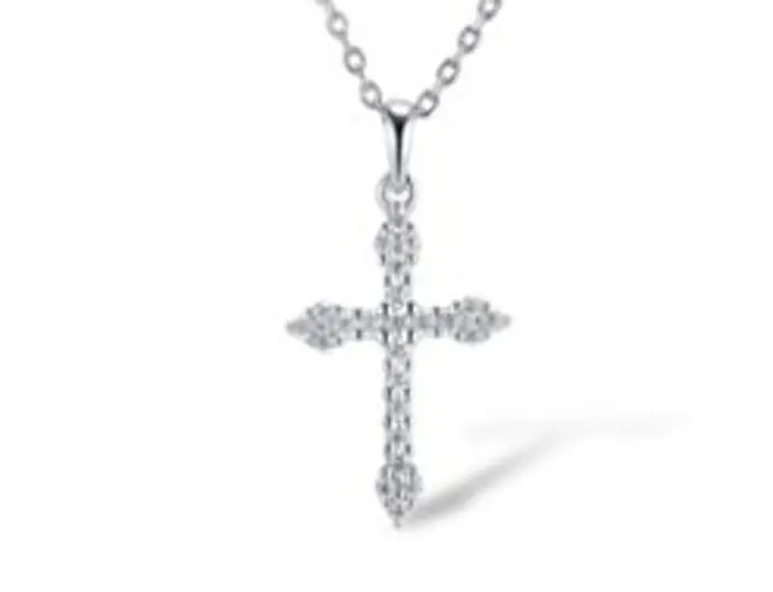 Подвеска декоративный крест из серебра