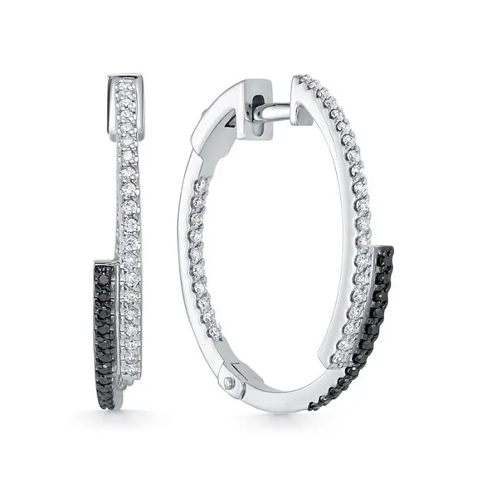 Серьги конго из белого золота