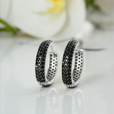 Серьги конго из серебра