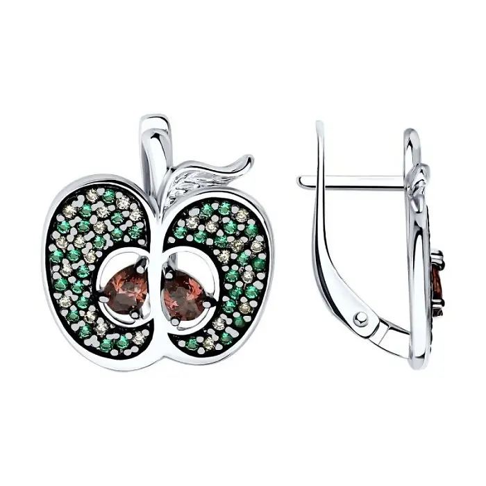 Серьги с английским замком из серебра