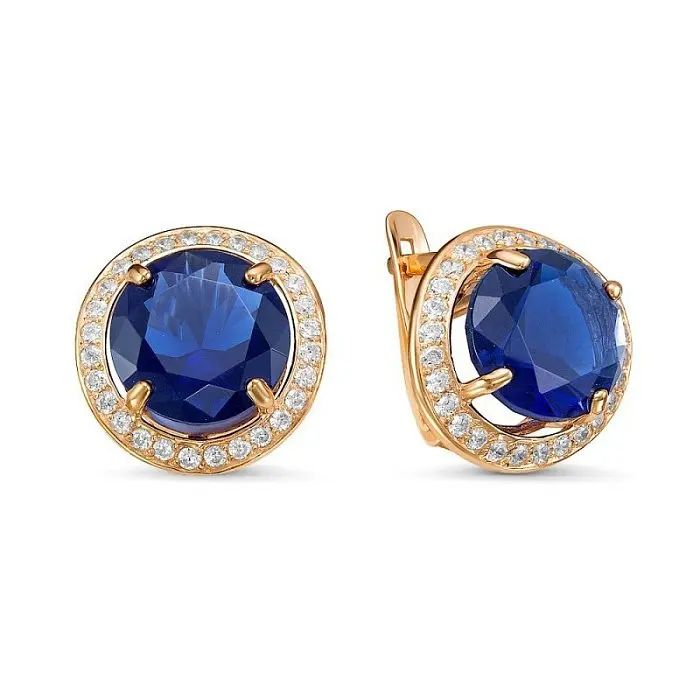 Серьги с английским замком из позолоты вид 1