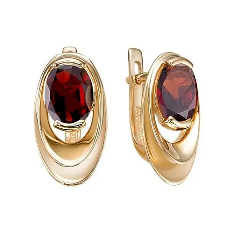 Серьги с английским замком из красного золота