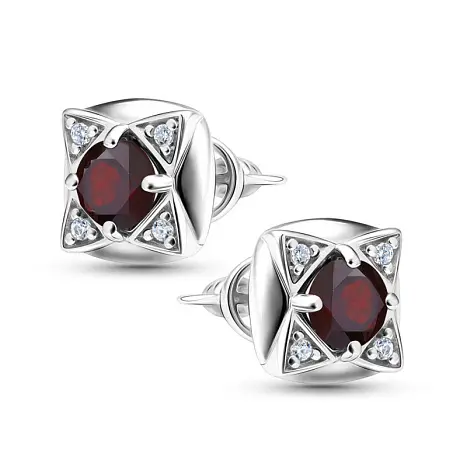 Серьги пуссеты из серебра