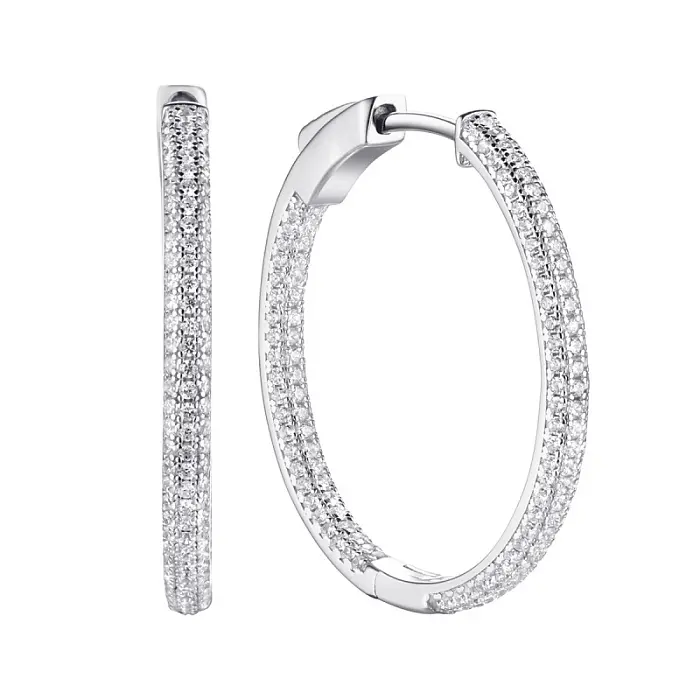 Серьги конго из серебра