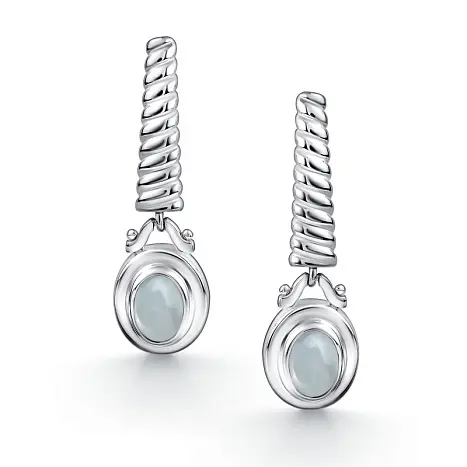 Серьги подвесные из серебра