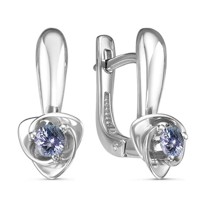Серьги с английским замком из серебра