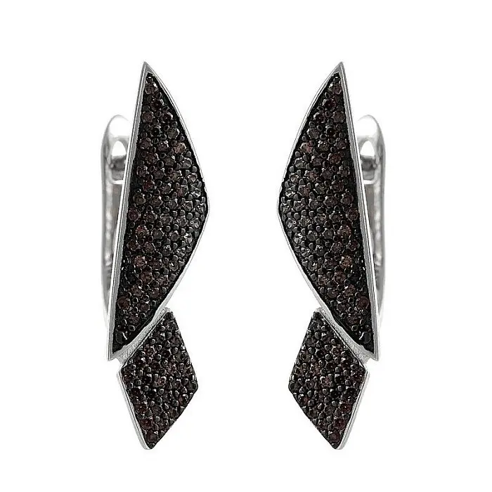 Серьги с английским замком из серебра