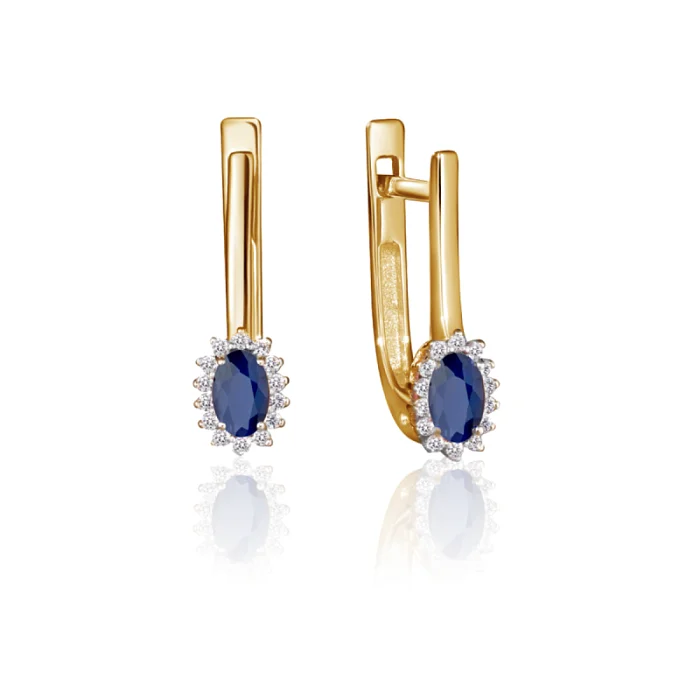 Серьги с английским замком из красного золота