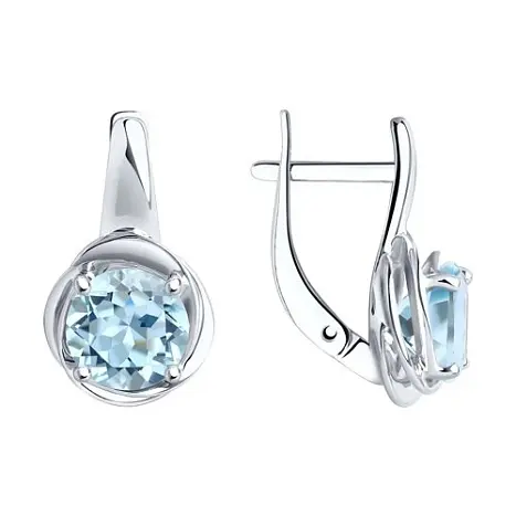 Серьги с английским замком из серебра