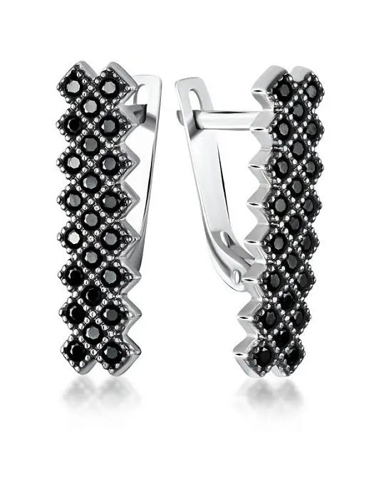 Серьги с английским замком из серебра