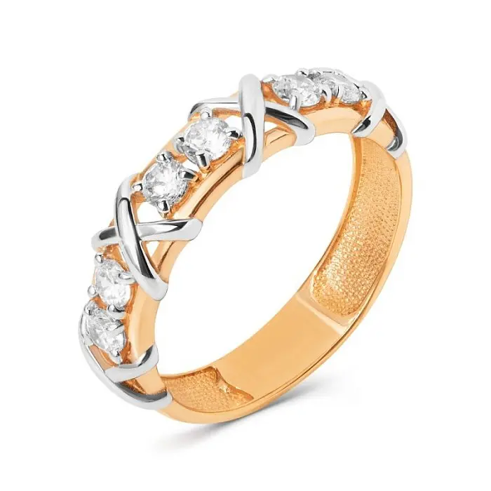 Кольцо декоративное из комбинированного золота