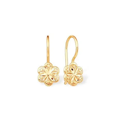 Серьги детские из красного золота