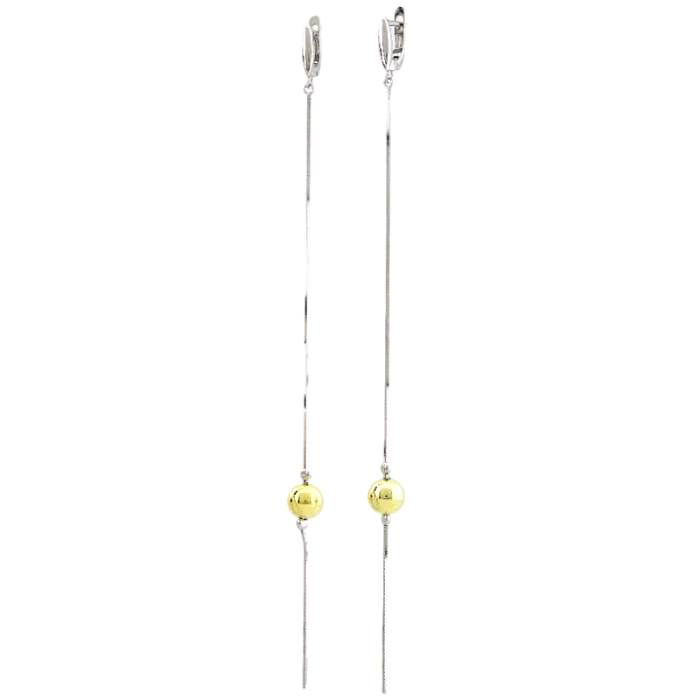 Серьги подвесные из серебра