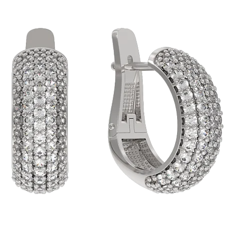 Серьги с английским замком из серебра
