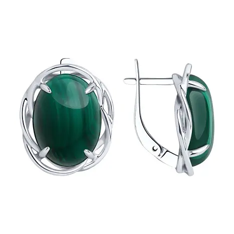Серьги с английским замком из серебра