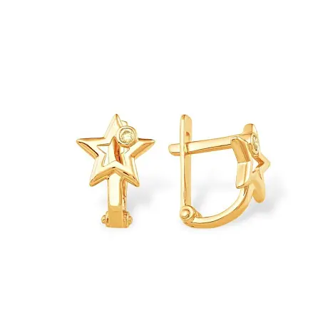 Серьги детские из красного золота