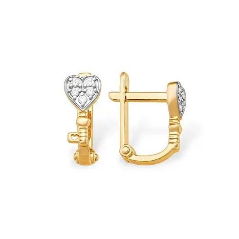 Серьги детские из красного золота