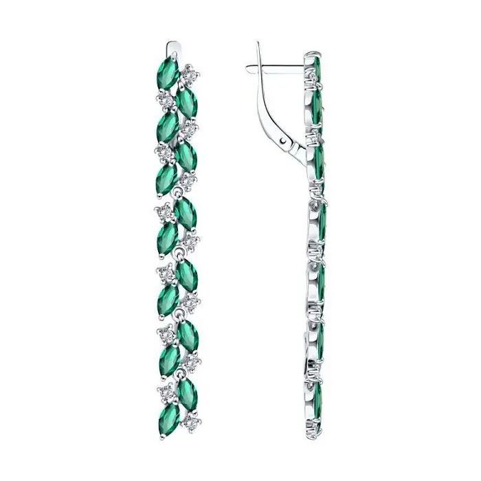 Серьги подвесные из серебра