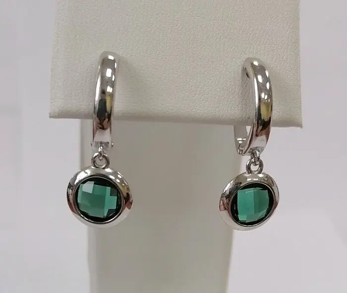 Серьги подвесные из серебра