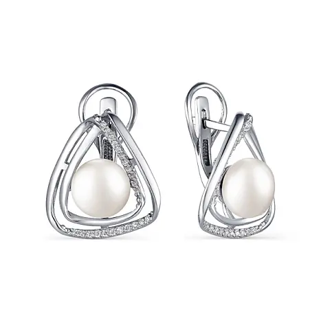 Серьги с английским замком из серебра