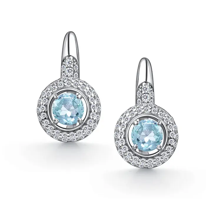 Серьги с английским замком из серебра