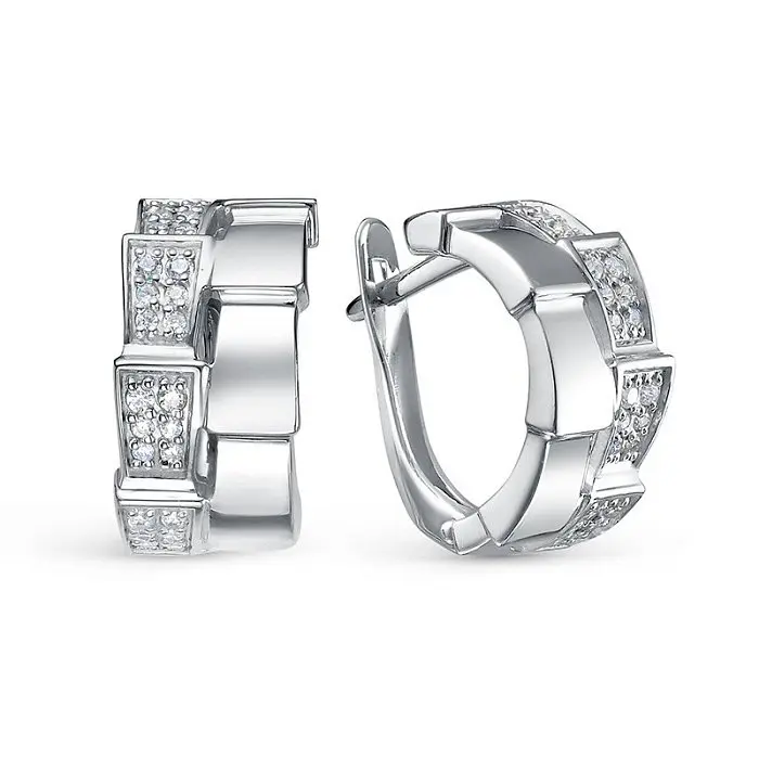 Серьги с английским замком из серебра