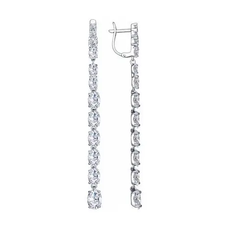 Серьги подвесные из серебра