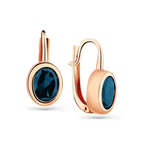 Серьги с английским замком из красного золота