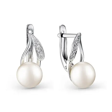 Серьги с английским замком из серебра