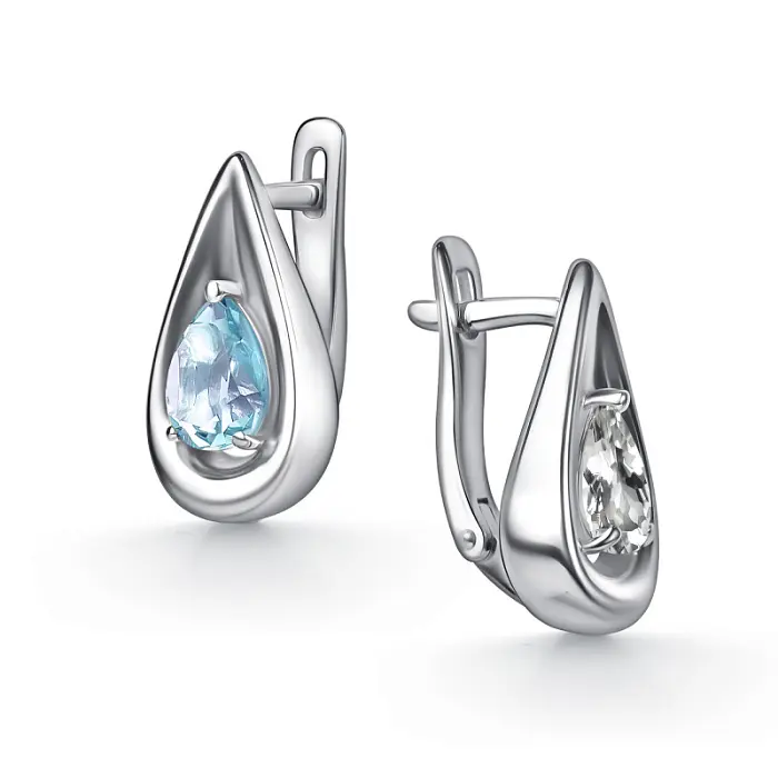 Серьги с английским замком из серебра