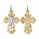 Подвеска крест из комбинированного золота