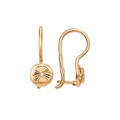 Серьги детские из красного золота