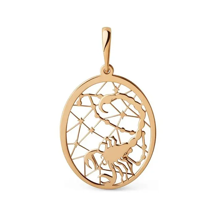 Подвеска знак зодиака из красного золота