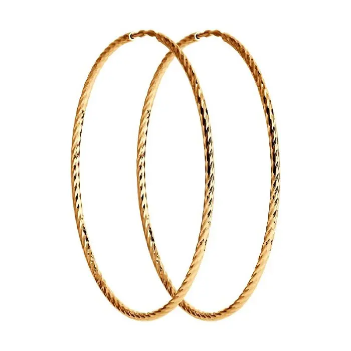 Серьги конго из красного золота