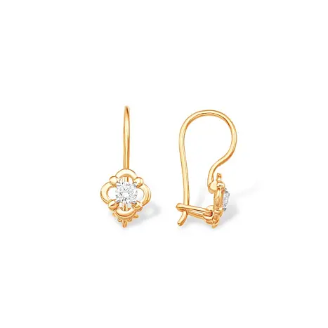 Серьги детские из красного золота