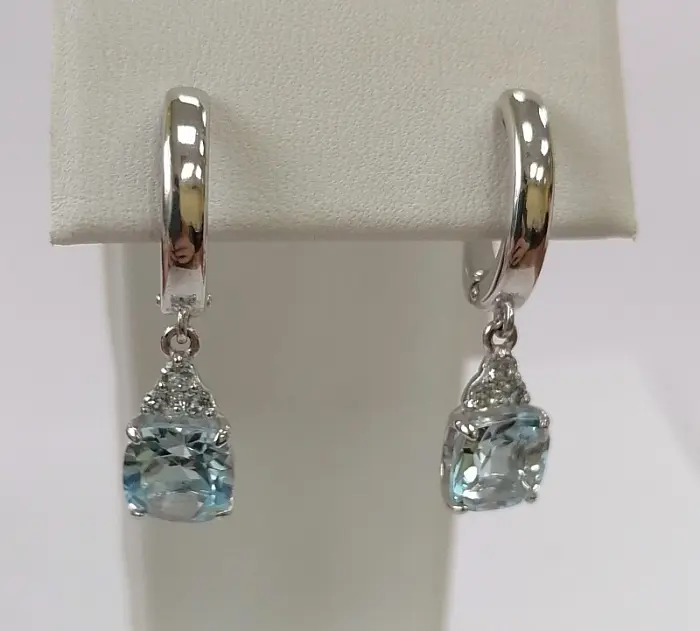 Серьги подвесные из серебра
