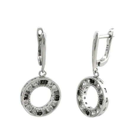 Серьги подвесные из серебра