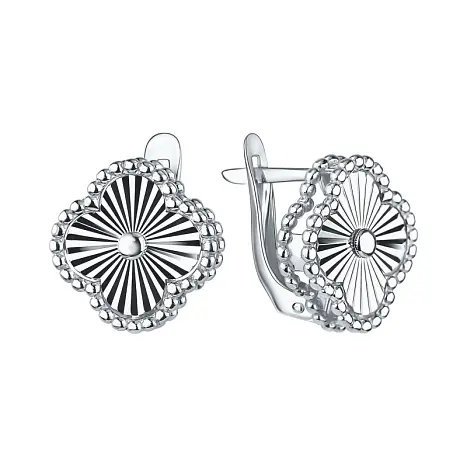 Серьги с английским замком из серебра