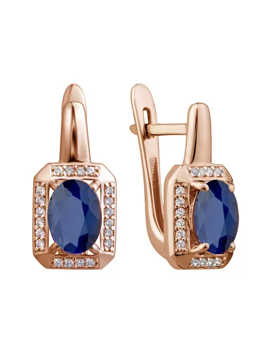 Серьги с английским замком из красного золота