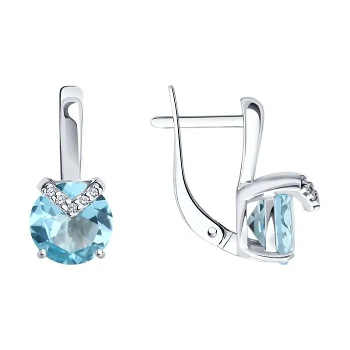 Серьги с английским замком из серебра